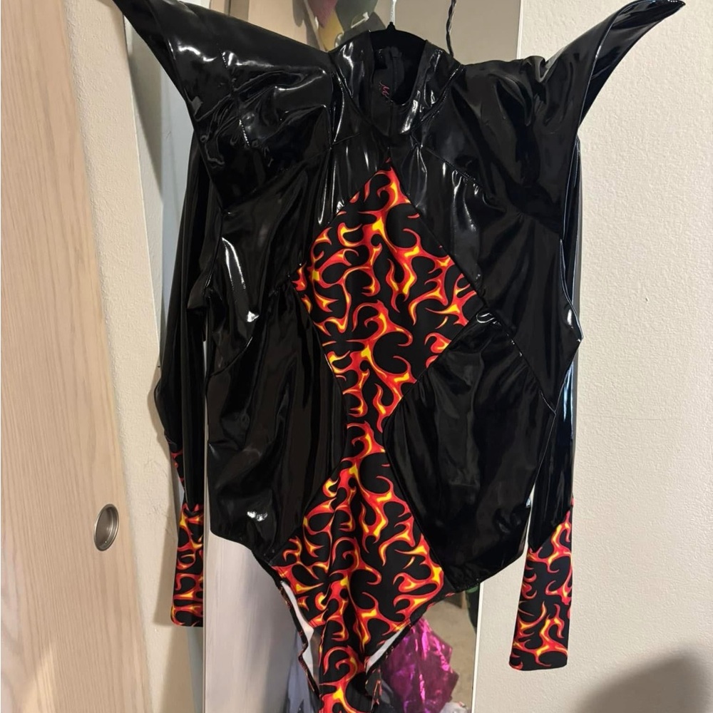 Black and Flame Patterned Costume
